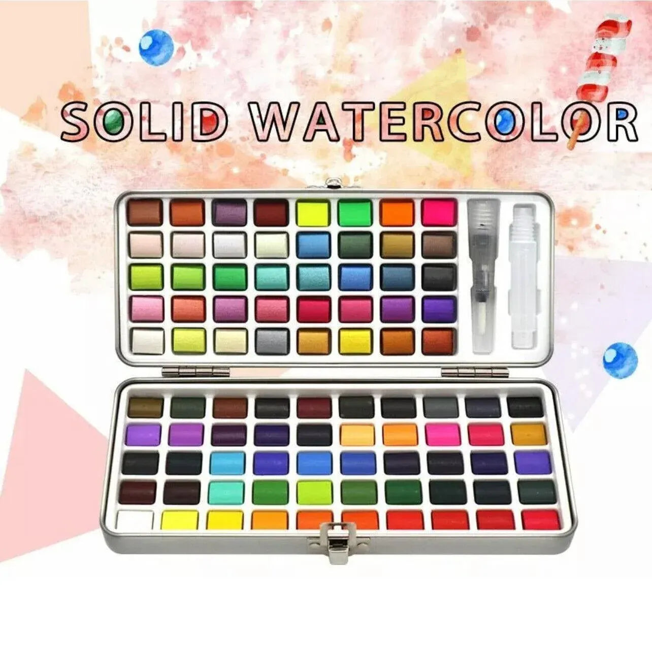 12-90 Watercolour Paint Set With Brush Painting Water Colour Kits - 90 Colours