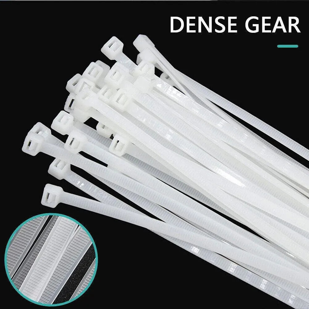 100X Cable Ties Zip Ties Nylon UV Stabilised Bulk White Cable Ties - 10*1200mm White