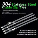100x Stainless Steel Cable Ties SS304 Marine Grade Zip Strap Locking Wrap 100-800mm - 7.9*800mm