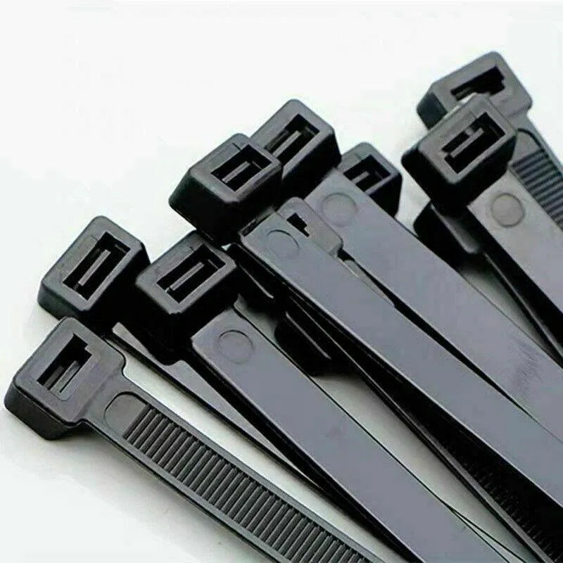 250X Cable Ties Zip Ties Nylon UV Stabilised Black Cable Tie - 4.8*350mm
