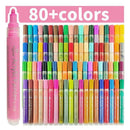 Flysea 12-80 Colours Acrylic Paint Pens Painting Stone Ceramic Glass Markers 0.7 - 80-Colour Set