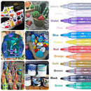 Flysea 12-80 Colours Acrylic Paint Pens Painting Stone Ceramic Glass Markers 0.7 - 80-Colour Set