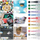 Flysea 12-80 Colours Acrylic Paint Pens Painting Stone Ceramic Glass Markers 0.7 - 80-Colour Set