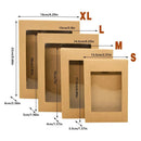 50PCS Kraft Paper Gift Boxes with PVC Window White Black Bakery Packaging Carton - S