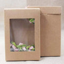 50PCS Kraft Paper Gift Boxes with PVC Window White Black Bakery Packaging Carton - XL