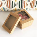 50PCS Kraft Paper Gift Boxes with PVC Window White Black Bakery Packaging Carton - XL