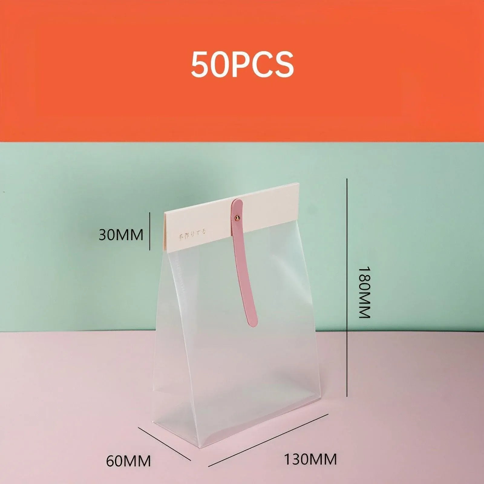 50pcs Transparent Snack Bags Biscuit Candy Bags Resealable Food Packaging - Blue