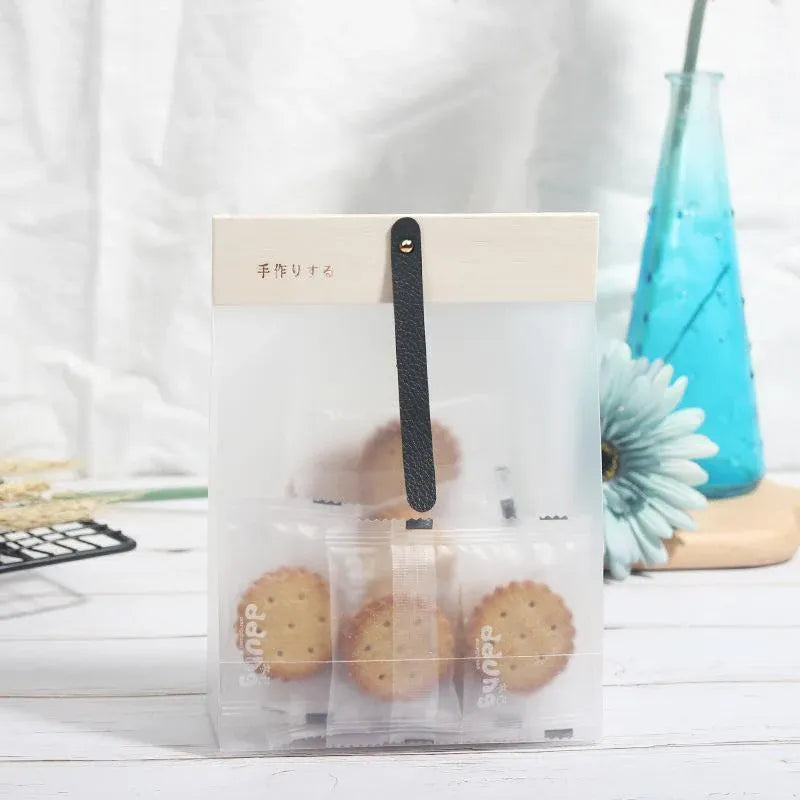 50pcs Transparent Snack Bags Biscuit Candy Bags Resealable Food Packaging - Blue