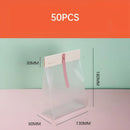50pcs Transparent Snack Bags Biscuit Candy Bags Resealable Food Packaging - Pink