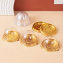 100pcs Round Gold Plastic Bakery Food Packaging Boxes for Cake Dessert Packaging