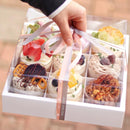 Clear Plastic Nine-grid Cake Box Pack of 10 Storage Containers High Quality - Khaki