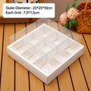 Clear Plastic Nine-grid Cake Box Pack of 10 Storage Containers High Quality - Khaki