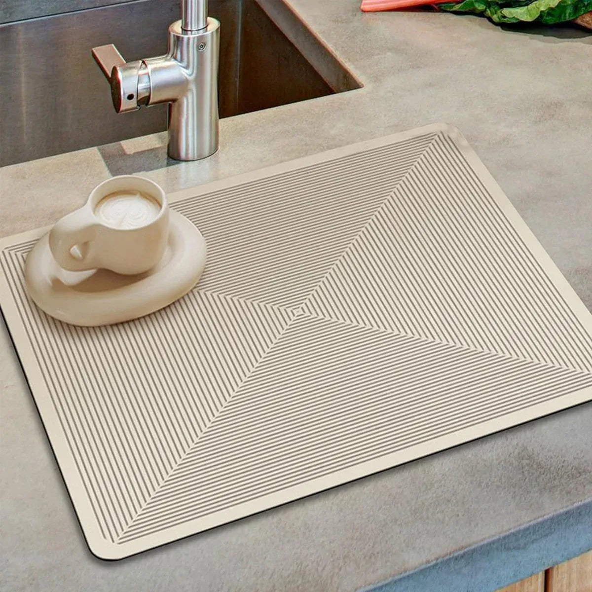 2PCS Kitchen Absorbent Pad Heat Insulation Mat Anti Slip Draining Pad Countertop - Type B
