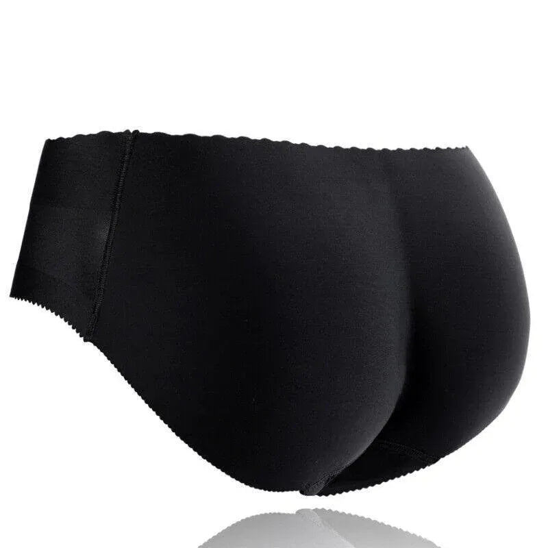 Black Seamless Padded Butt Lifter Underwear Shaper Briefs for Women - L ( Hipline:90-92cm )