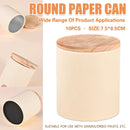 10PCS Round Tea Coffee Bean Paper Cans with Wooden Lids for Storage