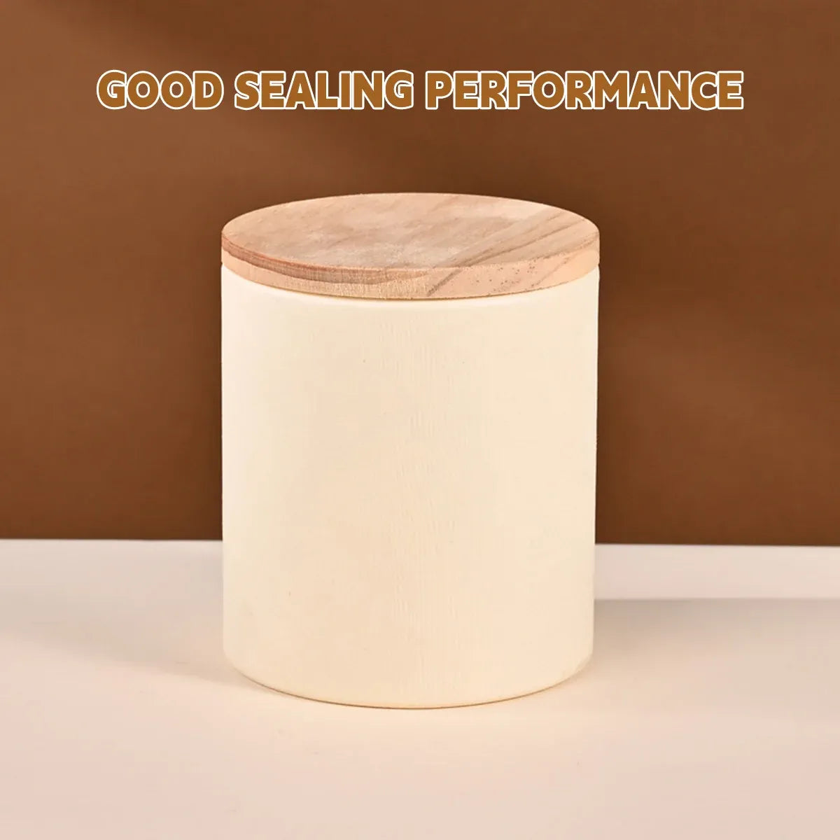 10PCS Round Tea Coffee Bean Paper Cans with Wooden Lids for Storage