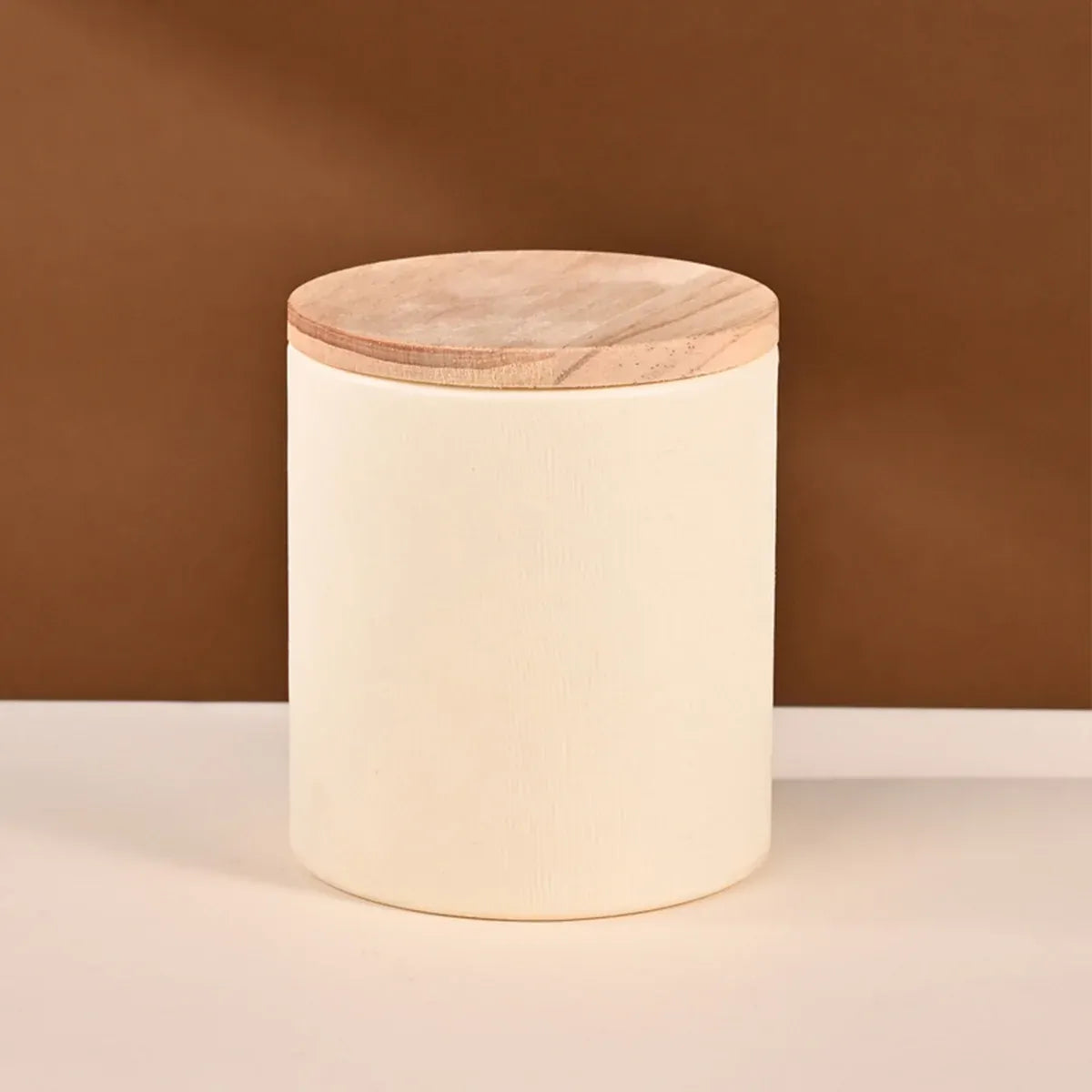 10PCS Round Tea Coffee Bean Paper Cans with Wooden Lids for Storage