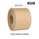 3 Rolls Wet Strength Kraft Paper Tape Easy to Tear Writeable