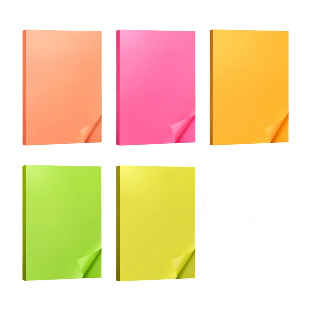 A4 80gsm Coloured Paper Multi Color Pack Printer Paper for Craft School Use - Yellow