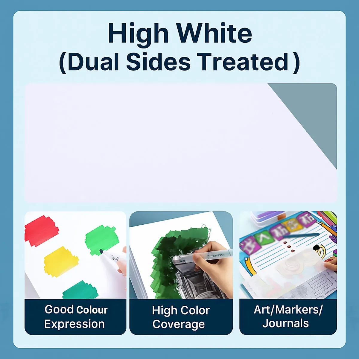 300 Sheets A4 Paper 250GSM Bright White Smooth Surface for Printer Painting Use