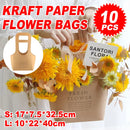 10PCS Handheld Kraft Paper Flower Gift Bags Natural Finish for Bouquets - L