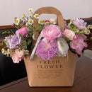 10PCS Handheld Kraft Paper Flower Gift Bags Natural Finish for Bouquets - S