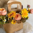 10PCS Handheld Kraft Paper Flower Gift Bags Natural Finish for Bouquets - S