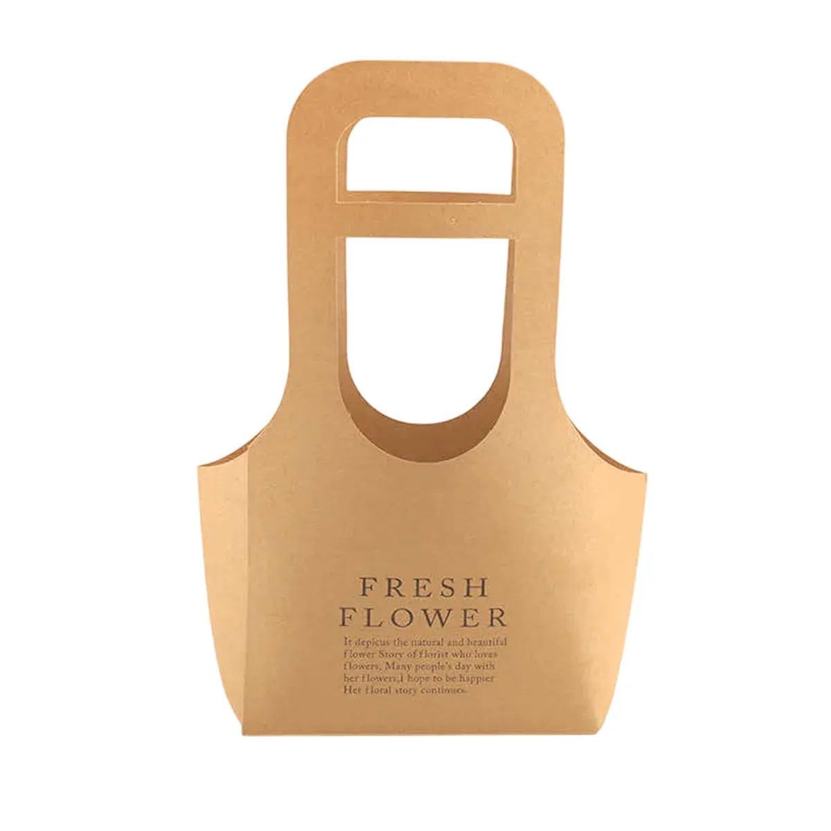 10PCS Handheld Kraft Paper Flower Gift Bags Natural Finish for Bouquets - S