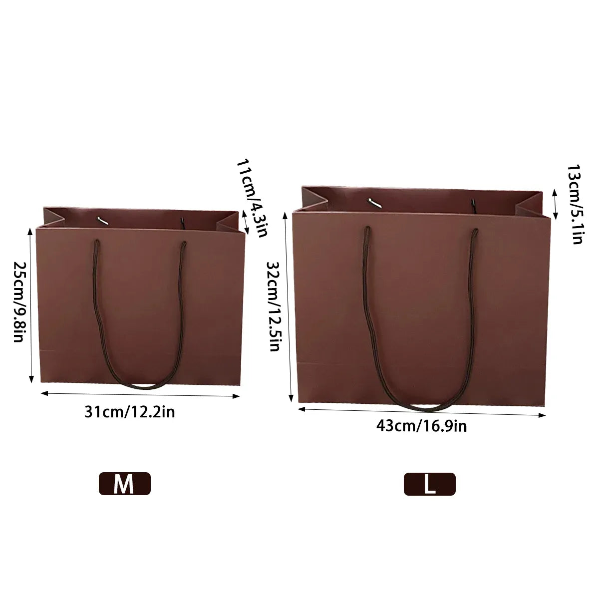 10PCS Clothing Gift Bags High-Quality Durable for Apparel Shopping Bag Packaging - M