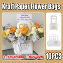 10PCS Handheld Kraft Paper Flower Bags for Bouquet Gift Wrapping - L