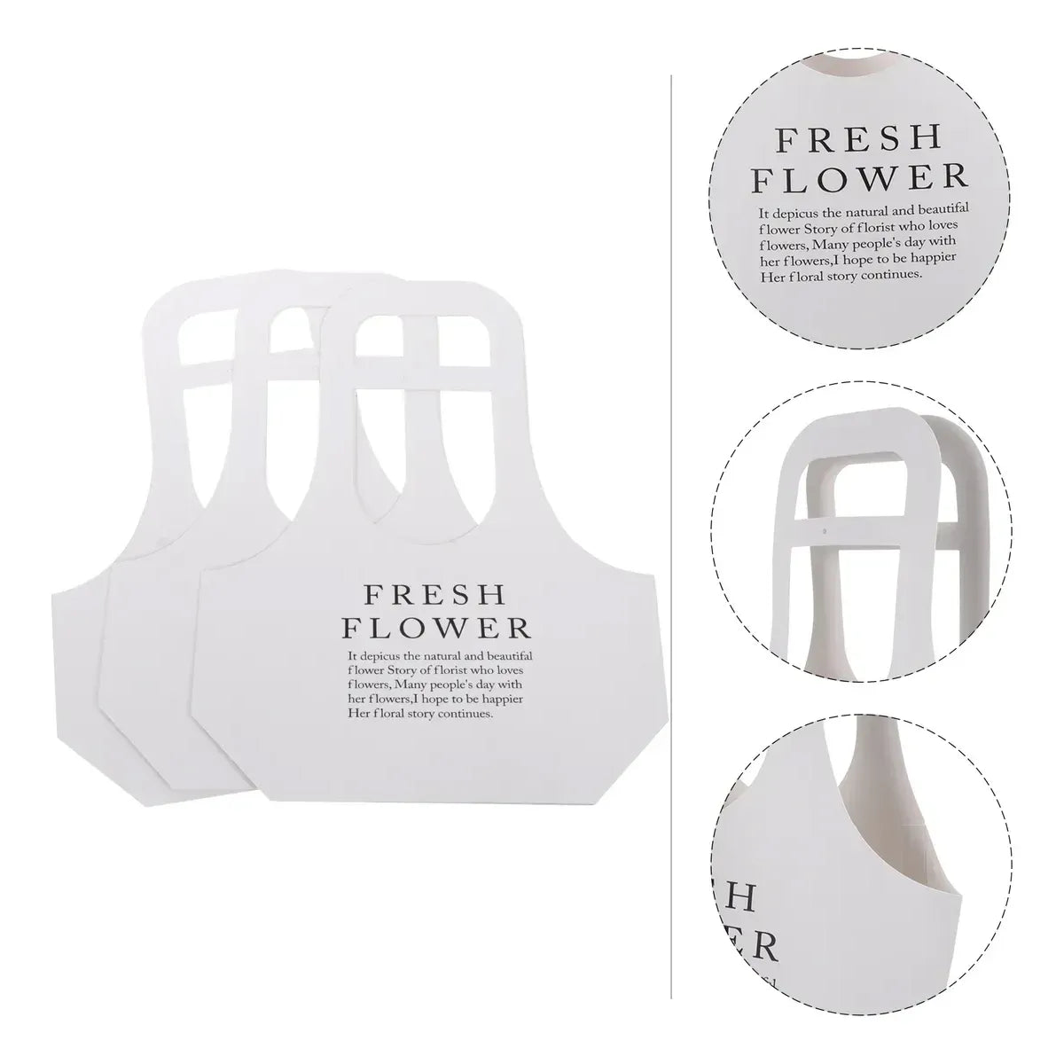 10PCS Handheld Kraft Paper Flower Bags for Bouquet Gift Wrapping - S