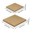 Kraft Paper Box 2 Sizes Brown 50Pcs Packaging Shipping Box Quick Folded Durable - 10x10x1.5cm