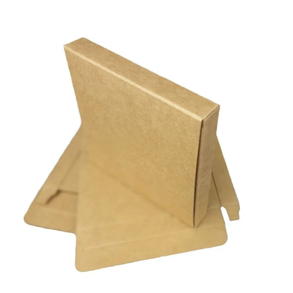 Kraft Paper Box 2 Sizes Brown 50Pcs Packaging Shipping Box Quick Folded Durable - 10x10x1.5cm