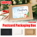 100PCS Windowed Postcard Mailing Box Cardboard Envelope for Packaging Craft Use - Black