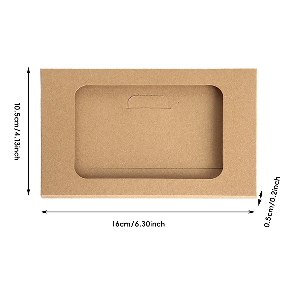 100PCS Windowed Postcard Mailing Box Cardboard Envelope for Packaging Craft Use - Black