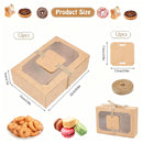 24PCS Kraft Candy Box with Clear Window Easy to Assemble Durable Gift Boxes - Black