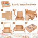 24PCS Kraft Candy Box with Clear Window Easy to Assemble Durable Gift Boxes - Black