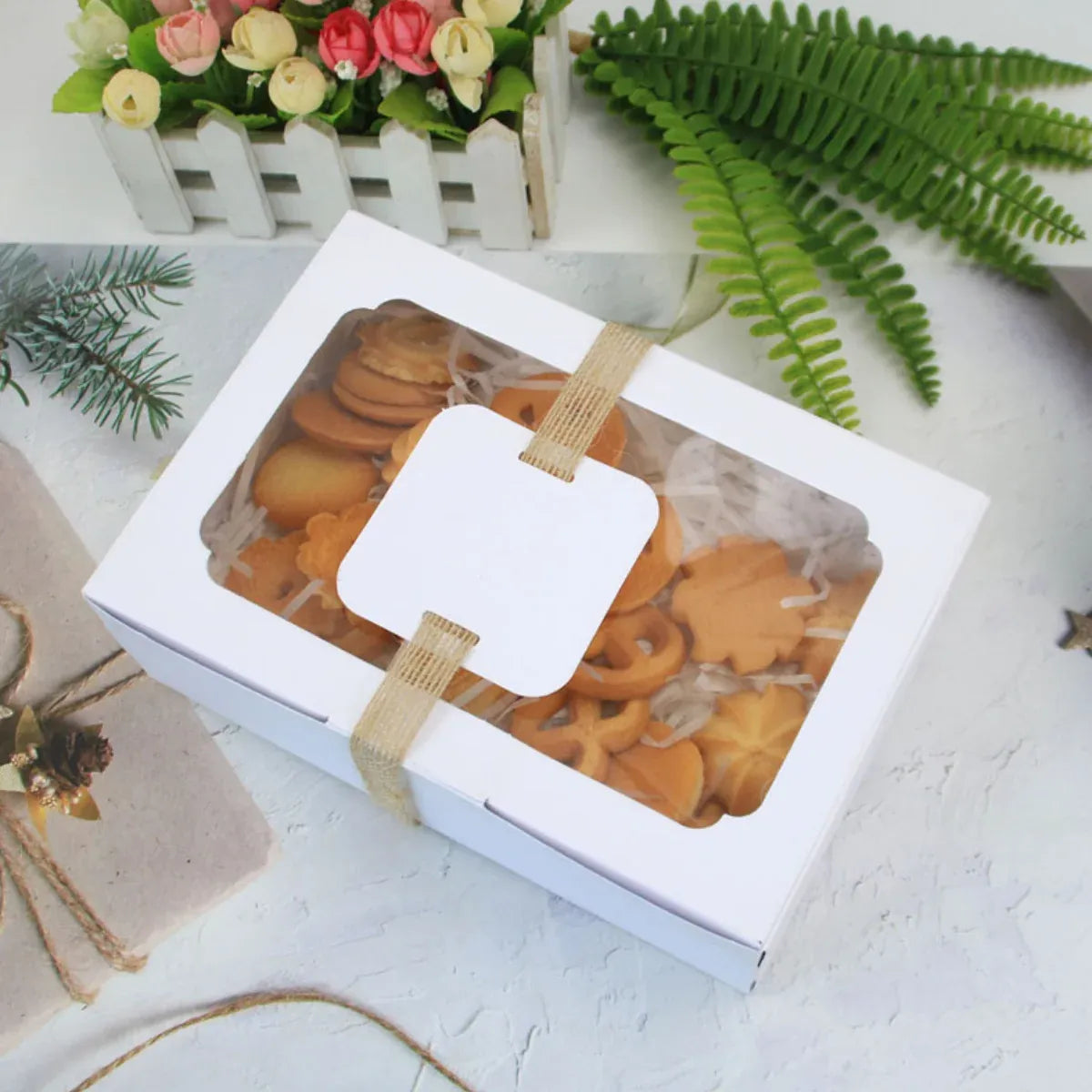 24PCS Kraft Candy Box with Clear Window Easy to Assemble Durable Gift Boxes - Black
