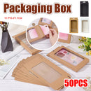 50PCS Gift Packaging Boxes Durable Clear Window for Gift Packaging Presentation - Black