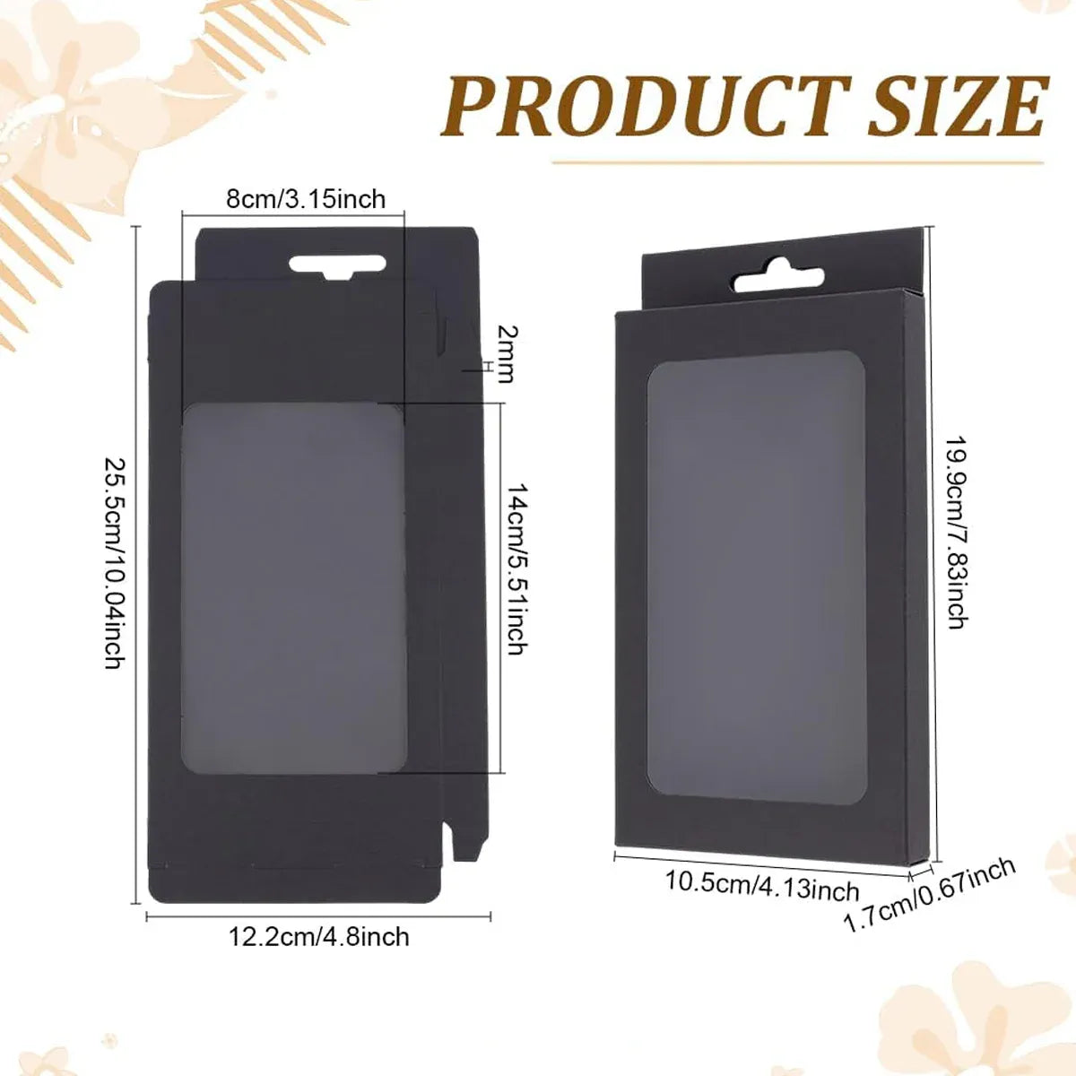 50PCS Gift Packaging Boxes Durable Clear Window for Gift Packaging Presentation - Black