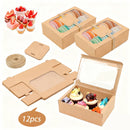 24PCS Kraft Candy Box with Clear Window Easy to Assemble Durable Gift Boxes - Kraft
