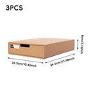 3PCS Kraft Paper Storage Box Office Desk Organizer File Document Storage Use - Kraft