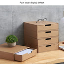 3PCS Kraft Paper Storage Box Office Desk Organizer File Document Storage Use - Kraft