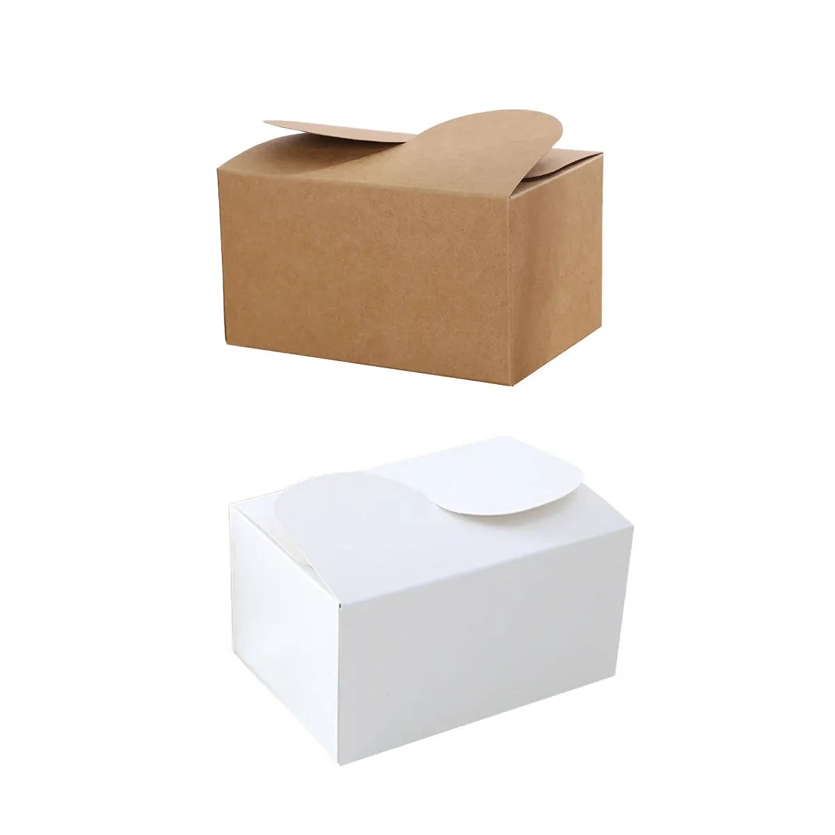 50PCS Foldable Gift Paper Boxes 15x10x8.5cm Khaki White for Party Wedding Use - Khaki
