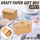 50Pcs Rectangle Retro Kraft Paper Candy Box Wedding Favor Party Gift Packaging