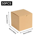 Kraft Gift Boxes 50pcs 10x10x10cm Party Favour Packaging Paper Boxes - Kraft