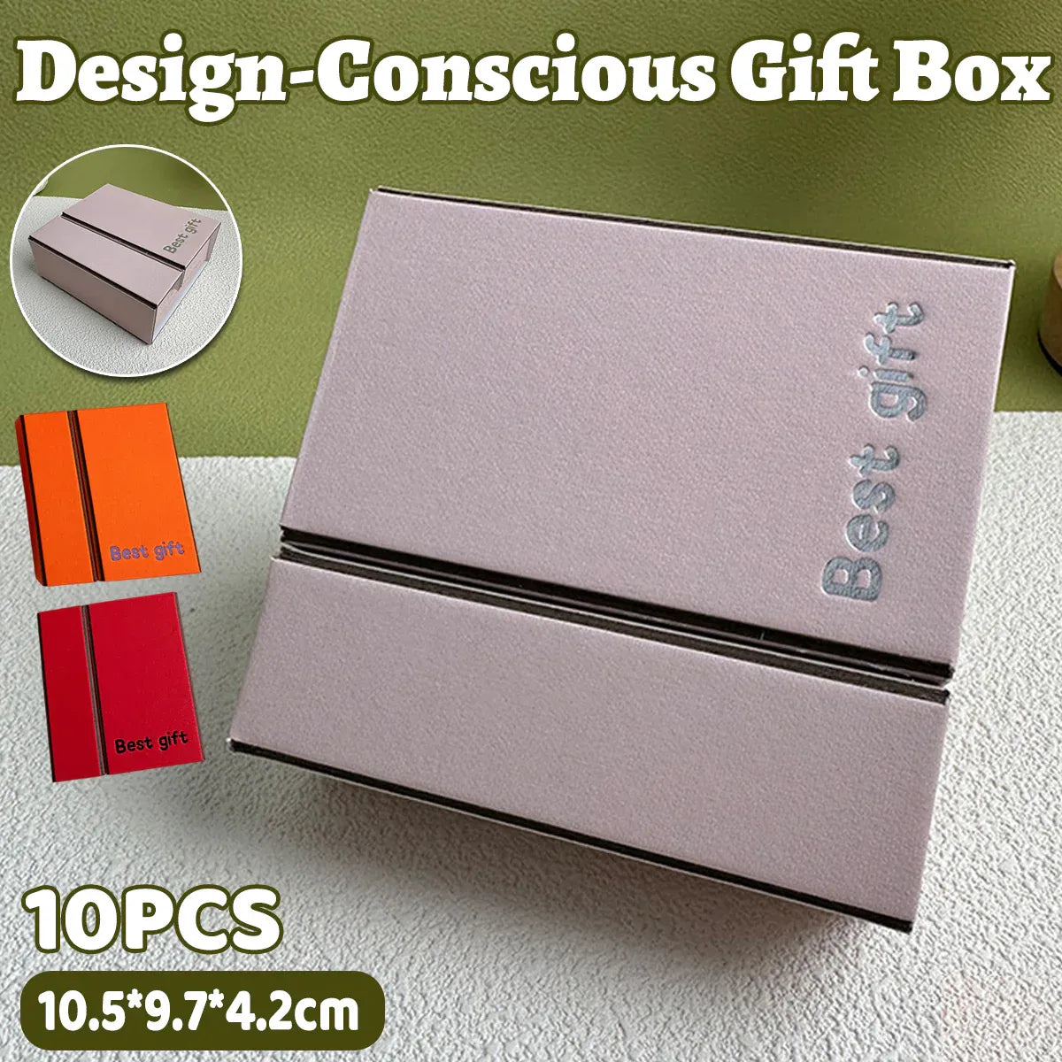 10PCS Folding Gift Boxes 2-Piece Design for Wedding Party Favors Candy Packaging - Red