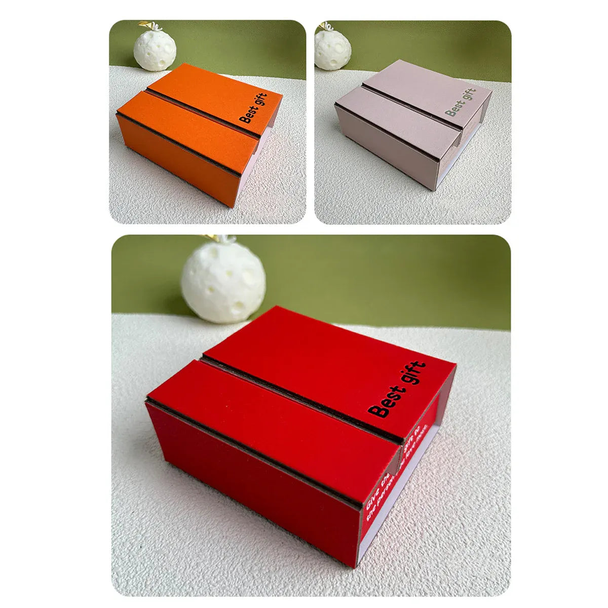 10PCS Folding Gift Boxes 2-Piece Design for Wedding Party Favors Candy Packaging - Red