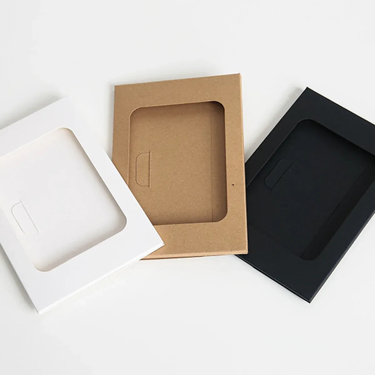 100PCS Windowed Postcard Mailing Box Cardboard Envelope for Packaging Craft Use - White