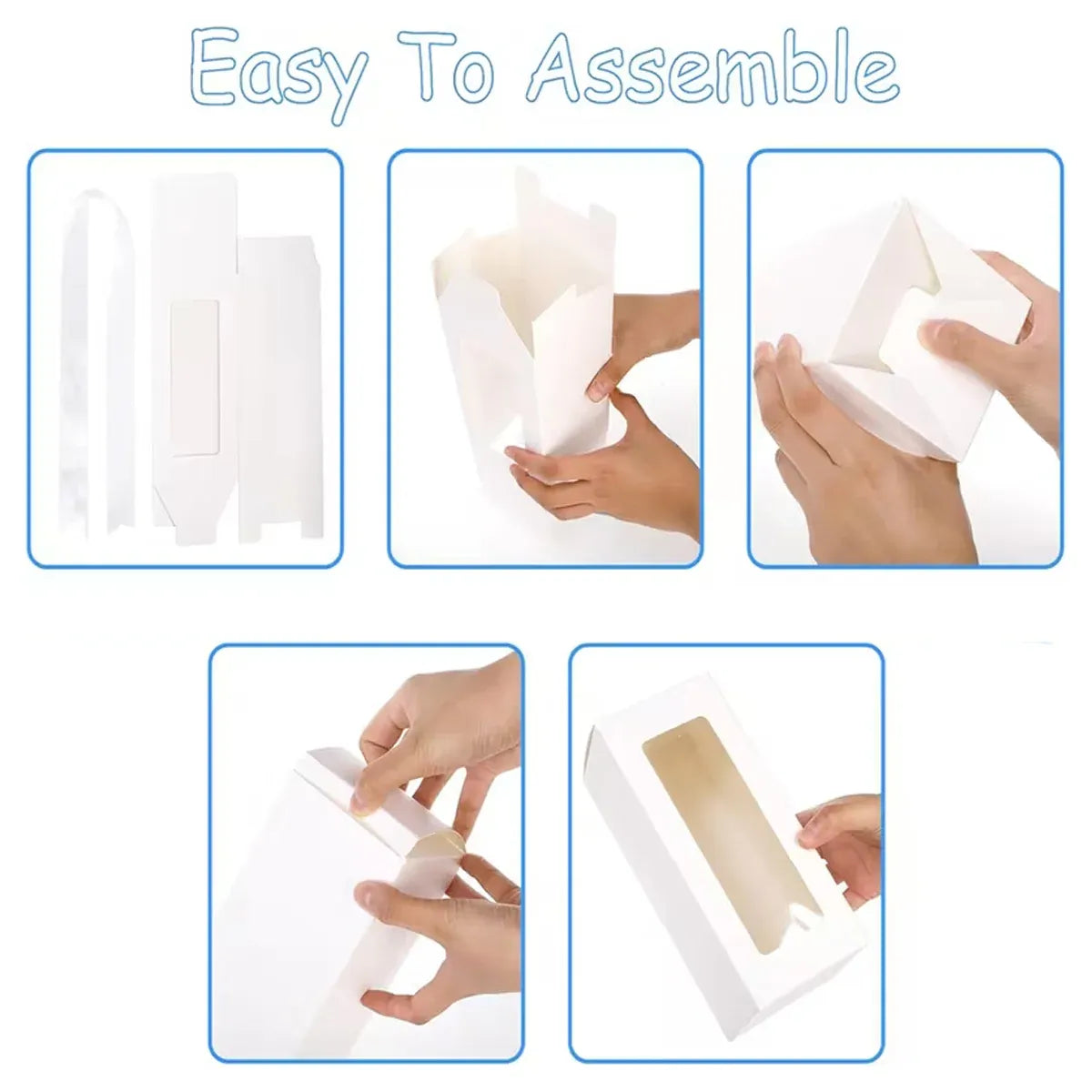 20PCS Cup Gift Boxes Sturdy with Clear Window Aesthetic for Coffee Cup Packaging - White